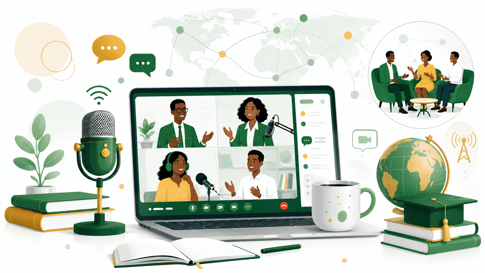 Illustration d’un webinaire international réunissant plusieurs intervenants